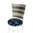 Ver imagem 4 de 2 Cadeiras Branca para Cozinha Hawai Cappuccino Premium Assento Floral Cor:floral Preto
