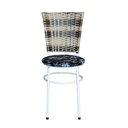 Ver imagem 2 de 2 Cadeiras Branca para Cozinha Hawai Cappuccino Premium Assento Floral Cor:floral Preto