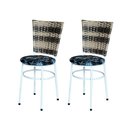 Ver imagem 1 de 2 Cadeiras Branca para Cozinha Hawai Cappuccino Premium Assento Floral Cor:floral Preto