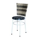Ver imagem 3 de 2 Cadeiras Branca para Cozinha Hawai Cappuccino Premium Assento Floral Cor:floral Preto