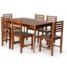 Conjunto Mesa de Jantar Camile 135x80 Cm e 6 Cadeiras Luna Assento Mdf Madeira Maciça - 1