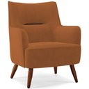 Ver imagem 3 de Kit 02 Poltronas Decorativa Fixa Pés de Madeira Isabella D02 Veludo Telha C-262 - Lyam Decor