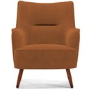 Ver imagem 7 de Kit 02 Poltronas Decorativa Fixa Pés de Madeira Isabella D02 Veludo Telha C-262 - Lyam Decor