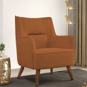 Ver imagem 2 de Kit 02 Poltronas Decorativa Fixa Pés de Madeira Isabella D02 Veludo Telha C-262 - Lyam Decor