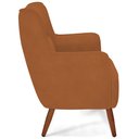 Ver imagem 6 de Kit 02 Poltronas Decorativa Fixa Pés de Madeira Isabella D02 Veludo Telha C-262 - Lyam Decor