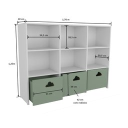 Estante de Nichos com Baús Organizadores Nuvem Scott 100% Mdf Woodcore - 8
