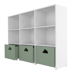 Estante de Nichos com Baús Organizadores Nuvem Scott 100% Mdf Woodcore - 6