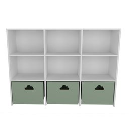 Estante de Nichos com Baús Organizadores Nuvem Scott 100% Mdf Woodcore - 7