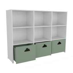 Estante de Nichos com Baús Organizadores Nuvem Scott 100% Mdf Woodcore - 5