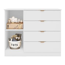 Quarto de Bebê Infantil Completo 01 Guarda-roupa 3 Portas 4 Gavetas com 01 Cômoda 100% MDF Ayla - 5