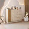 Quarto de Bebê Completo 01 Guarda-roupa 3 Portas 4 Gavetas com 01 Cômoda 100% MDF Ayla - 9