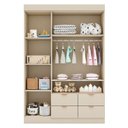Ver imagem 6 de Quarto de Bebê Completo 01 Guarda-roupa 3 Portas 4 Gavetas com 01 Cômoda 100% Mdf Ayla