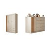 Quarto de Bebê Completo 01 Guarda-roupa 3 Portas 4 Gavetas com 01 Cômoda 100% MDF Ayla - 2