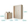 Quarto de Bebê Completo 01 Guarda-roupa 3 Portas 4 Gavetas com 01 Cômoda 100% MDF Ayla - 7