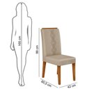 Ver imagem 5 de Conjunto Sala de Jantar Mesa 120cm Tampo de Vidro/MDF Kiara com 4 Cadeiras Yasmin Marrom/Freijó/Off White/Kraft