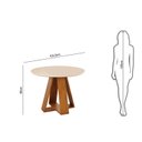 Ver imagem 3 de Conjunto Sala de Jantar Mesa Redonda Kiara Tampo de Vidro com 4 Cadeiras Yasmin Marrom/Freijó/Off White/Veludo Kraft