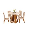 Ver imagem 2 de Conjunto Sala de Jantar Mesa Redonda Kiara Tampo de Vidro com 4 Cadeiras Yasmin