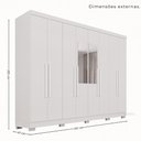 Ver imagem 4 de Guarda-Roupa Casal com Espelho 8 Portas 241cm Multimóveis Branco