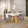 Conjunto Sala de Jantar Mesa 120cm Tampo MDF Pintura Quartzo Kiara com 4 Cadeiras Yasmin - 2