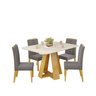 Conjunto Sala de Jantar Mesa 120cm Tampo MDF Pintura Quartzo Kiara com 4 Cadeiras Yasmin - 3