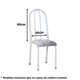Kit 4 Capas Encosto de Cadeira de Aço Tubular Cozinha Malha Gel com Elástico Azul Royal - 3