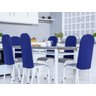 Kit 4 Capas Encosto de Cadeira de Aço Tubular Cozinha Malha Gel com Elástico Azul Royal - 2