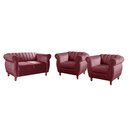 Ver imagem 2 de Conjunto Realeza Sofá com Poltronas Chesterfield Decoração Vermelho Bordô