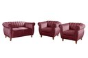 Ver imagem 2 de Conjunto Realeza Sofá com Poltronas Chesterfield Decoração Vermelho Bordô