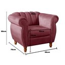 Ver mais imagens de Conjunto Realeza Sofá com Poltronas Chesterfield Decoração Vermelho Bordô