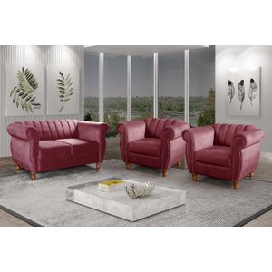 Conjunto Realeza Sofá com Poltronas Chesterfield Decoração
