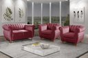 Ver imagem 1 de Conjunto Realeza Sofá com Poltronas Chesterfield Decoração Vermelho Bordô