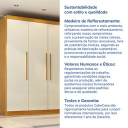 Guarda-Roupa Casal 6 Portas Carnaúba CabeCasa MadeiraMadeira 100% MDF - 10