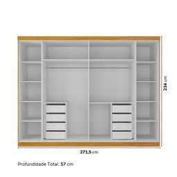 Guarda-Roupa Casal 6 Portas Carnaúba CabeCasa MadeiraMadeira 100% MDF - 2
