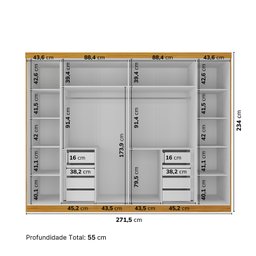 Guarda-Roupa Casal 6 Portas Carnaúba CabeCasa MadeiraMadeira 100% MDF - 3