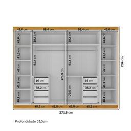 Guarda-Roupa Casal 6 Portas Carnaúba CabeCasa MadeiraMadeira 100% MDF - 3