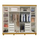 Ver imagem 7 de Guarda-Roupa Casal 6 Portas Carnaúba com Espelho e com Pés CabeCasa MadeiraOriginals 100% MDF Marrom/Marrome/Off White