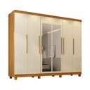 Ver imagem 2 de Guarda-Roupa Casal 6 Portas Carnaúba com Espelho e com Pés CabeCasa MadeiraOriginals 100% MDF Marrom/Marrome/Off White