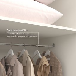 Guarda-Roupa Casal 6 Portas Carnaúba com Espelho e com Pés CabeCasa MadeiraMadeira 100% MDF - 6