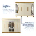 Ver mais imagens de Guarda-Roupa Casal 6 Portas Carnaúba com Espelho e com Pés CabeCasa MadeiraOriginals 100% MDF Marrom/Marrome/Off White