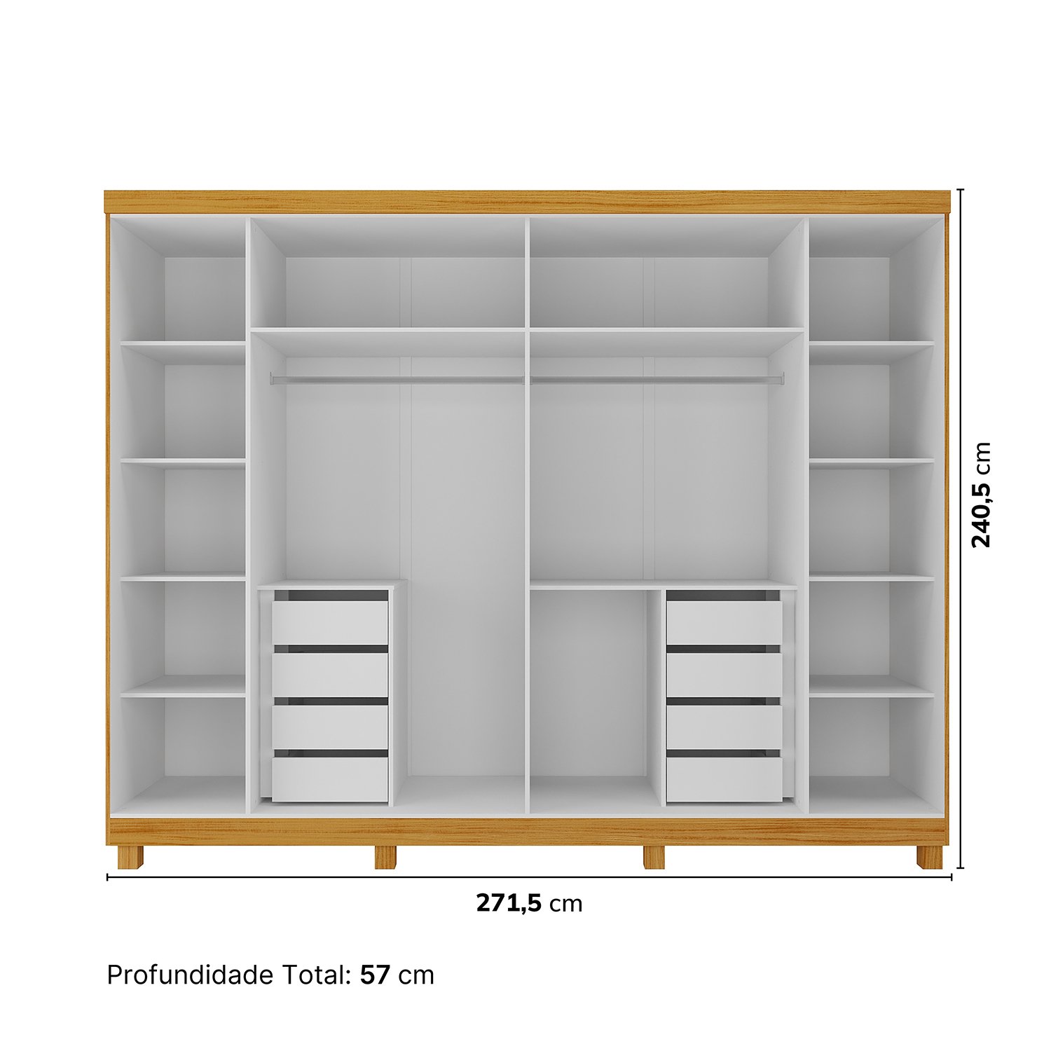 Guarda-Roupa Casal 6 Portas Carnaúba com Espelho e com Pés CabeCasa MadeiraMadeira - 2
