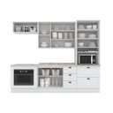 Ver imagem 4 de Cozinha Completa Modulada 5 Peças 100% MDF com Balcão de Forno Embutir Americana Branco/HP