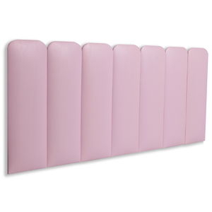 Cabeceira Casal Modulada Arredondada Cama Box Corino Rosa Bebê