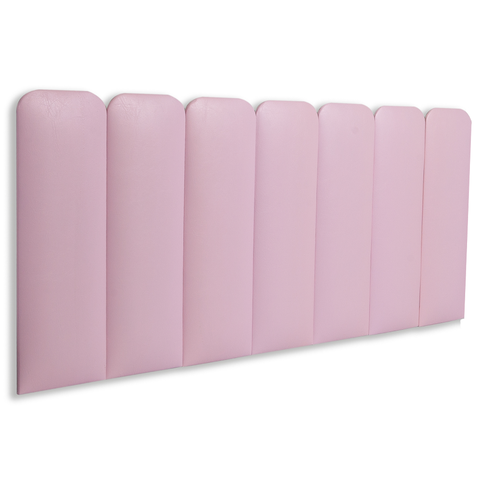 Cabeceira Casal Modulada Arredondada Cama Box Corino Rosa Bebê