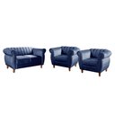 Ver imagem 2 de Conjunto Realeza Sofá com Poltronas Chesterfield Decoração Azul Marinho