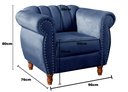 Ver mais imagens de Conjunto Realeza Sofá com Poltronas Chesterfield Decoração Azul Marinho