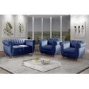 Ver imagem 1 de Conjunto Realeza Sofá com Poltronas Chesterfield Decoração Azul Marinho