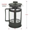 Cafeteira Prensa Francesa de Vidro Borossilicato 600ml - 4
