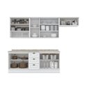 Ver imagem 5 de Cozinha Completa Modulada 5 Peças 100% MDF com Portas de Vidro Americana Branco/HP