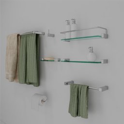Kit de Acessórios para Banheiro Duplo Grego Metal 3 Peças Suporte Quadrado Alto Brilho Troia - 7
