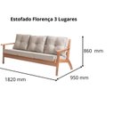 Ver imagem 3 de Sofá Fixo 3 Lugares Florença Moderno Marrom Nogueira Claro